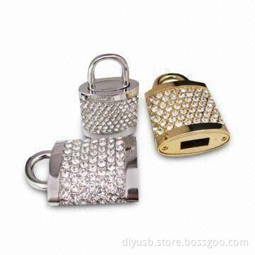Diamond USB Flash Memory Drive with Capacity of 64MB to 16GB, 10-year Data Retention